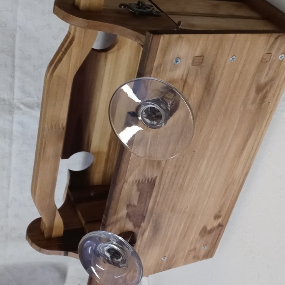 Hand Crafted Wooden Serving Tray/Storage Tote - Picture 5 of 6